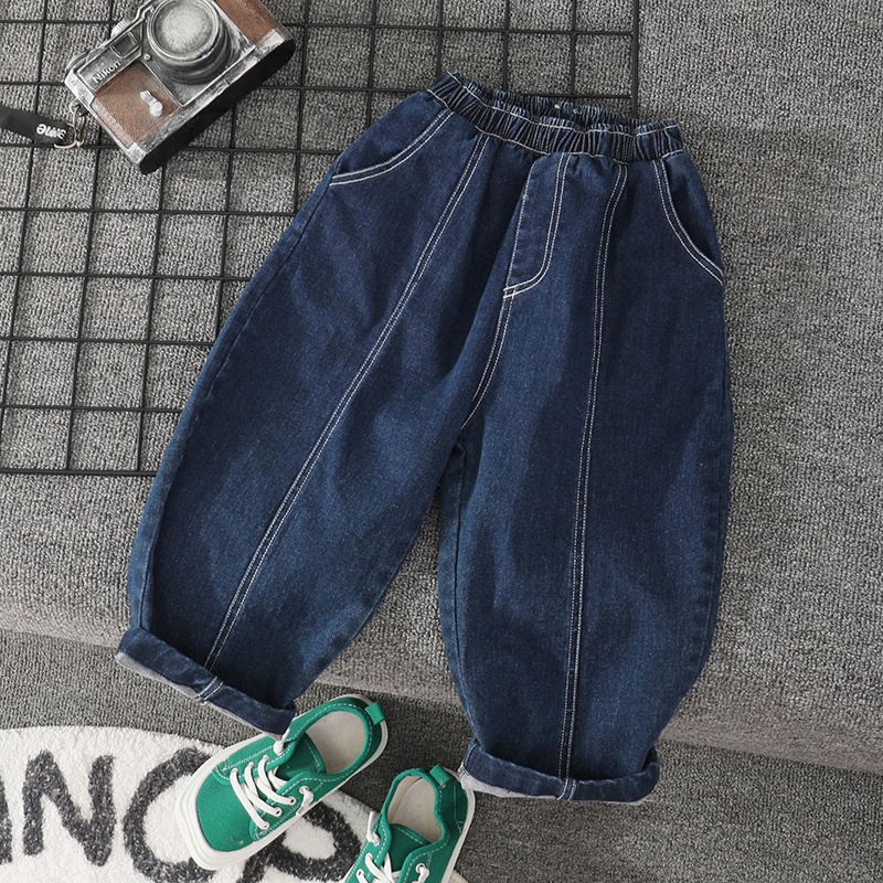 Quần Jean Dài Dáng Rộng Bằng cotton Thời Trang Xuân Thu Phong Cách Hàn Quốc Mới Cho Bé Trai