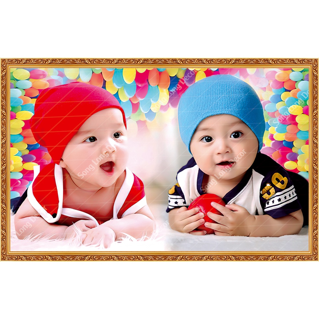 Tranh Dán Tường Em Bé Baby -SLBB68- Có In Theo Yêu Cầu -Tranh Trang Trí Phòng Ngủ Cho Bé - Song Long Decor