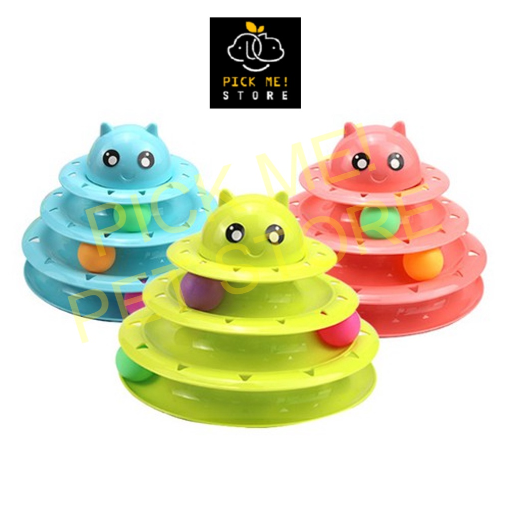 [FULL BOX] Đồ Chơi Tháp Banh 3 Tầng Nhiều Màu - Đồ Chơi Cho Chó Mèo