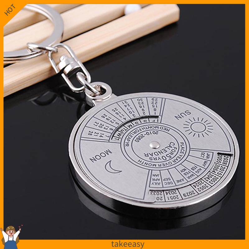 Móc khóa hợp kim bạc hình lịch 50 năm