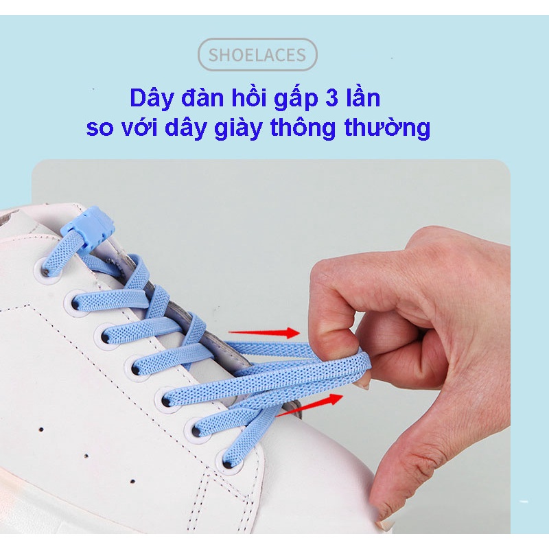 1 cặp dây giày sneaker KAYFIA co giãn, dẹt thông minh  phù hợp với giày thể thao nam nữ, trẻ em