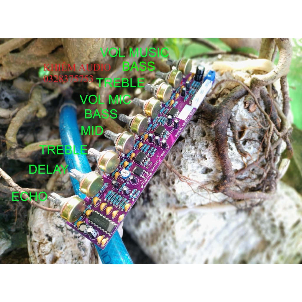 Mạch karaoke control 9 nút,11 nút nguồn đơn, echo siêu hay bản V2