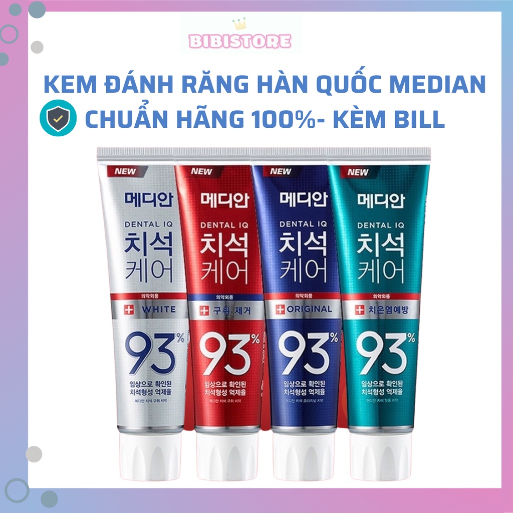 Kem Đánh Răng Median Hàn Quốc [CHUẨN HÃNG/BILL]  Kem Đánh Răng Median Dental IQ Orignail 93% 120g
