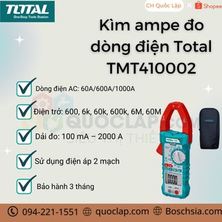 Kìm ampe (kẹp dòng) đo dòng điện Total TMT410002