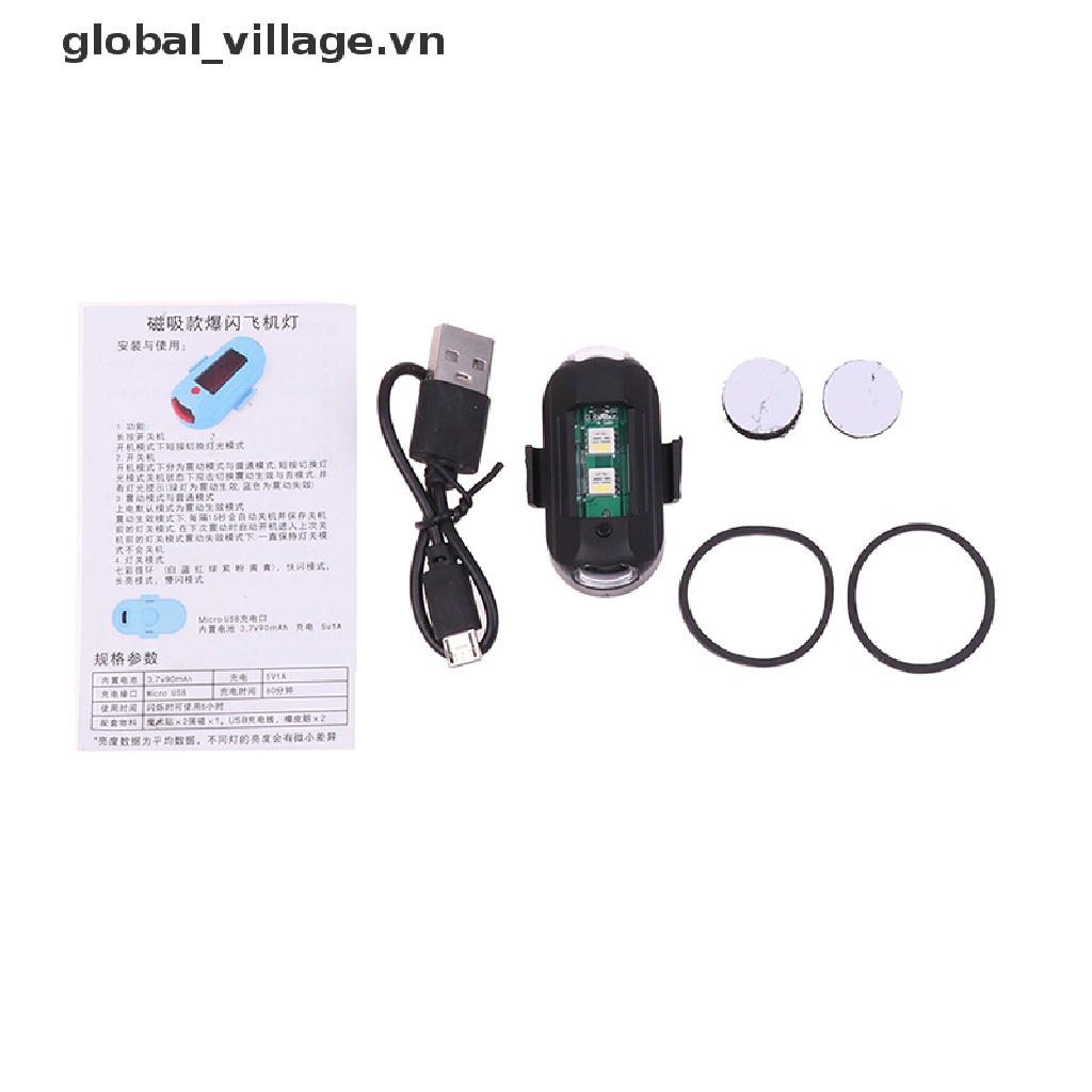 Đèn LED Tín Hiệu USB 7 Màu Gắn Đuôi Xe Đạp Chống Va Chạm