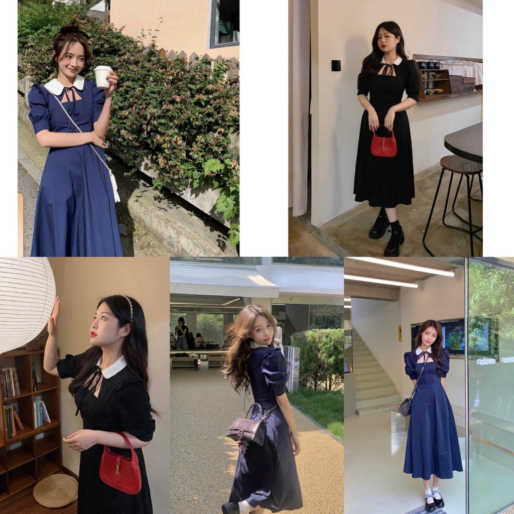 DKNTK01 Đầm Dự Tiệc Cổ Sen Hàn Quốc Bigsize Quỳnh Anh Từ 50kg Đến 100kg (M/L/XL/XXL)