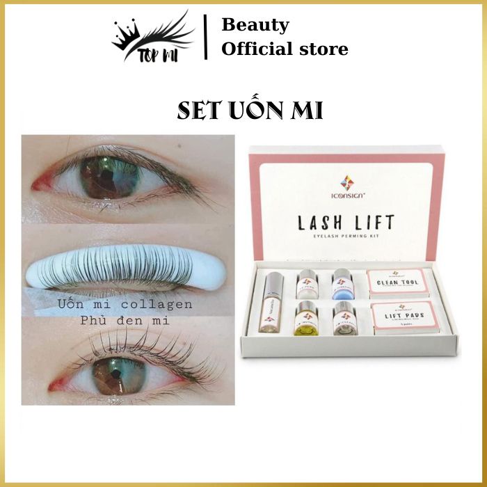 Bộ uốn mi cao cấp hàn quốc lash lift chính hãng, Sét uốn mi trắng silicon 3d 6d TopMi