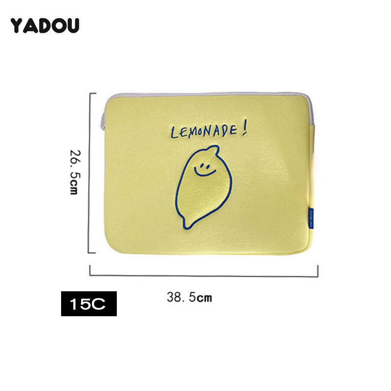 Túi đựng laptop YADOU mềm chống va chạm họa tiết quả chanh vàng dễ thương 11/ 13/ 15inch | BigBuy360 - bigbuy360.vn