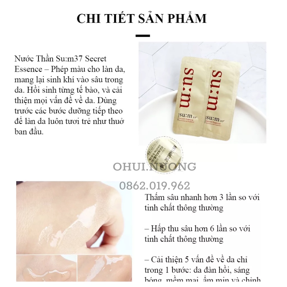 Combo 10 gói nước thần sum Secret Essence fundamental treatment 1ml