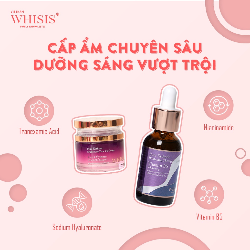 Combo Dưỡng Sáng Mờ Thâm Da Cao Cấp Whisis