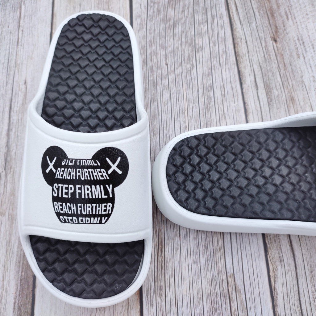 Dép bánh mì nam thời trang Bevis - quai ngang in hình đầu gấu hot siêu đẹp - đế đúc EVA siêu nhẹ êm chân BE209-2