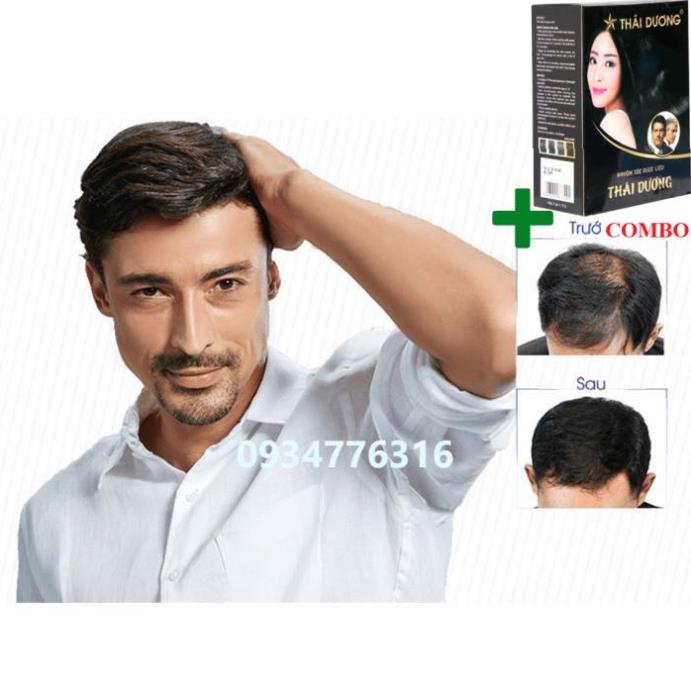 Combo Gội Là Đen Thái Dương+ Viên uống QIK HAIR (cho Nam) giảm rụng, mọc tóc chắc khỏe (30 viên)