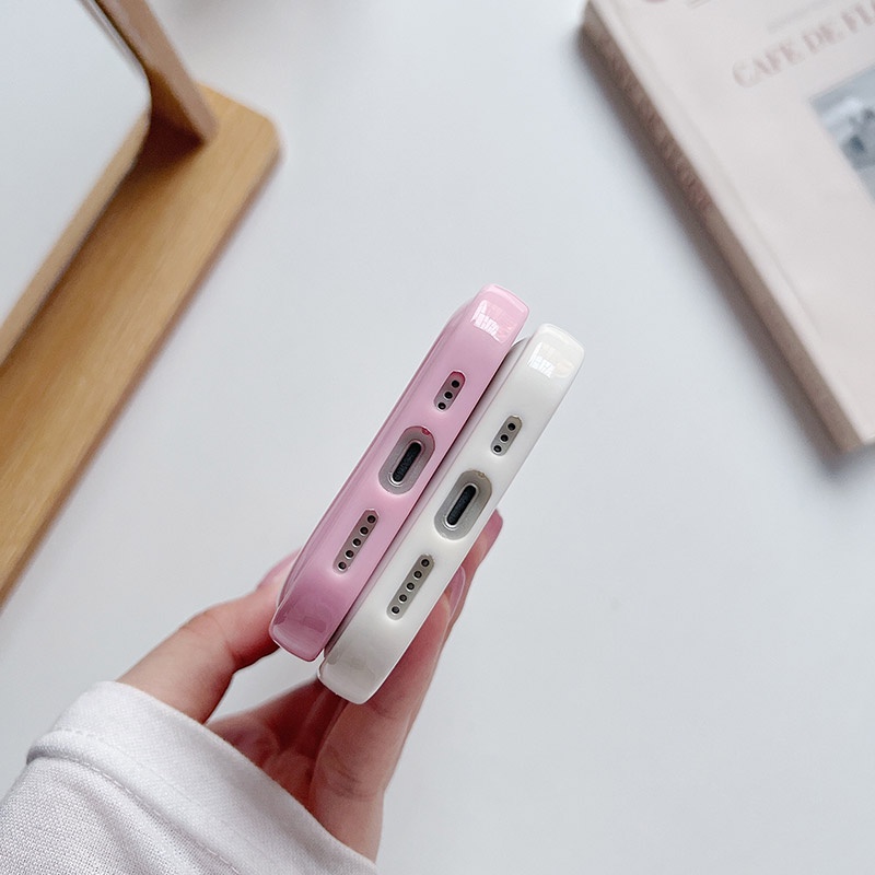 Ốp Điện Thoại TPU Dẻo In Hình Bánh Mì Hồng Trắng Cho iPhone 14 13 12 11 Pro Promax 6 6S 7 8 Plus X XR XSMax