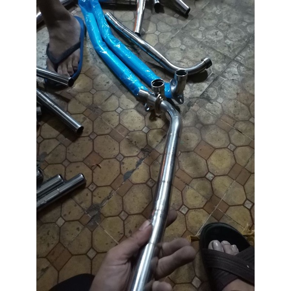 Cổ pô dùng cho dream Wave sirius inox hàn pô zin inox 201 site 27