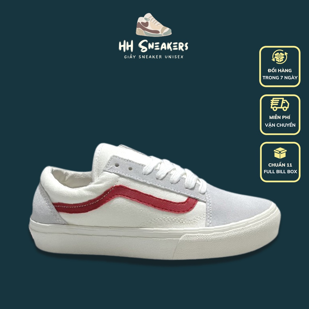 Giày thể thao sneaker nam nữ Vans vault old skool vải canvas đủ màu đen, trắng Full Box