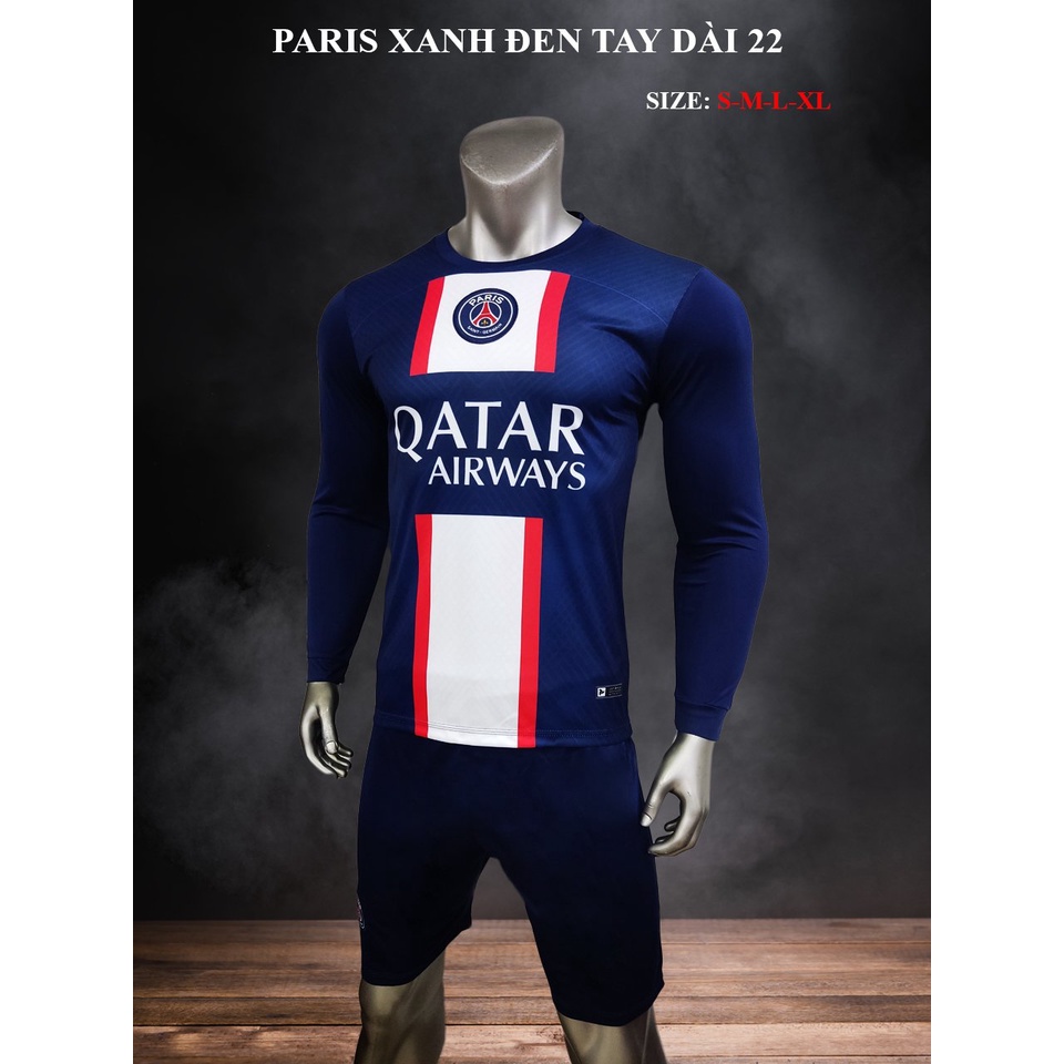Bộ quần áo đá banh PSG, Bộ quần áo bóng đá tay dài in tên và số theo yêu cầu