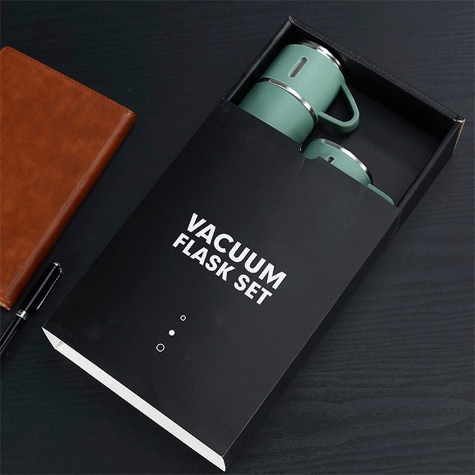 Set Bình Giữ Nhiệt + 2 Ly Cách Nhiệt Vacuum Flask 500ml Inox Cao Cấp