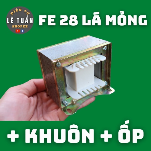 Fe Biến Áp Kích Cơ 28 Lá Mỏng Hiệu Suất Cao + Khuôn Nhựa + Ốp 28mm x 35mm
