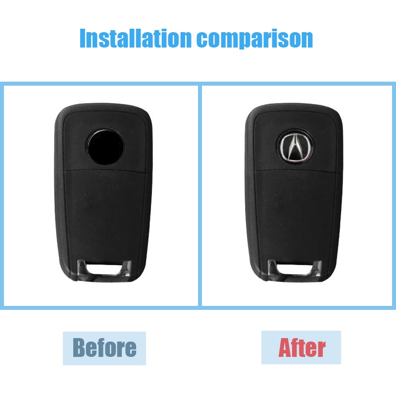 Set 3 Miếng Dán Logo 14mm Trang Trí Nút Điều Khiển Từ Xa Cho Xe Hơi Acura Integra MDX TL TSX