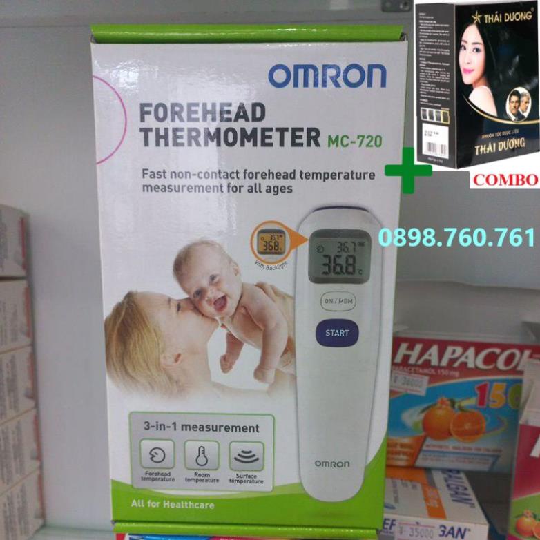 ⚡Combo Gội Là Đen Thái Dương+ NHIỆT KẾ HỒNG NGOẠI ĐO TRÁN Omron MC - 720
