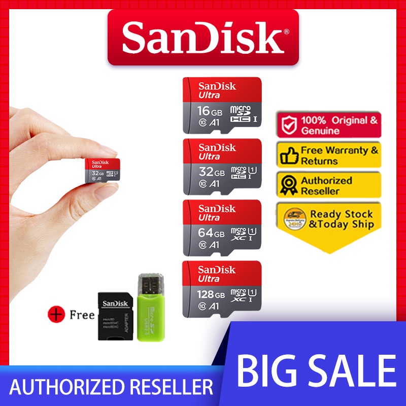 SANDISK Thẻ Nhớ Micro SDHC UHS-I Class 10 A1 32GB Cho Thiết Bị CCTV, Mobile Card TF
