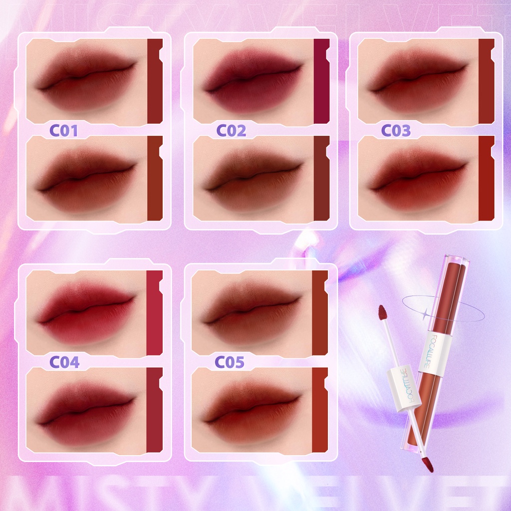 Son Kem Lì Không Trôi 2 Trong 1 FOCALLURE Multi-Color 2-in-1 Lipglaze Duo Stick | FA327