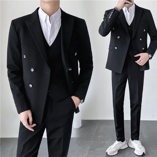 Áo vest nam 6 cúc Hàn Quốc Blazer chuẩn form ôm dáng đẹp - QQ STORE