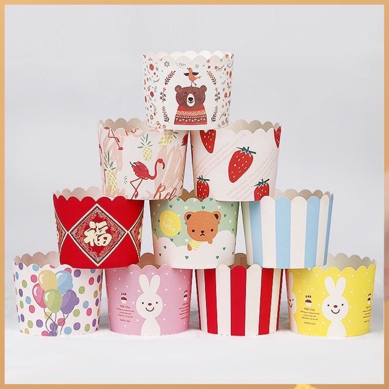 Ly cupcake / Cốc cupcake màu vàng, bạc , hồng