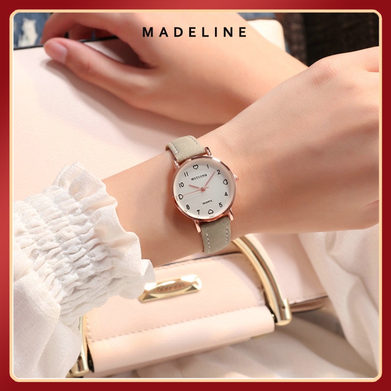 Đồng hồ thời trang nữ Mstianq M02 dây da lộn kiểu dáng lịch lãm, 5 màu dể dàng phối đồ