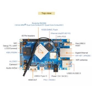 Combo 2 bo mạch orange pi 4 4gb ddr4 bản 16gb emmc flash rockchip rk3399 dual-core+quad-core cortex
