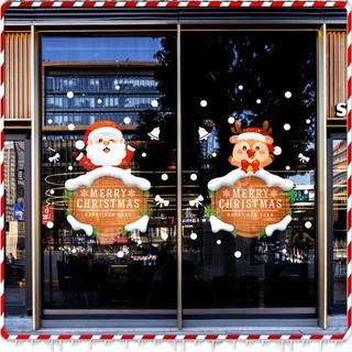 Decal trang trí Noel - Mừng Merry Christmas cùng Ông già Noel và Tuân Lộc