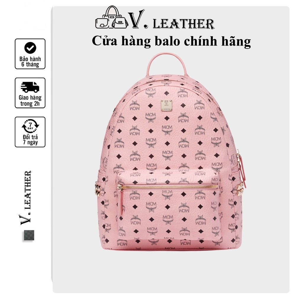 Balo da học sinh HỒNG cao cấp, Balo thời trang hot trend 2022 V.Leather HỒNG size 40, đẹp nhất thị trường
