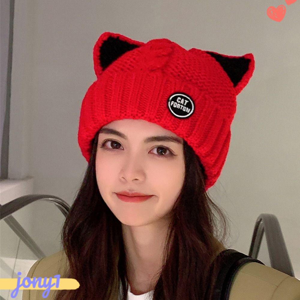 Mũ Len Đính Tai Mèo Thời Trang Mùa Thu