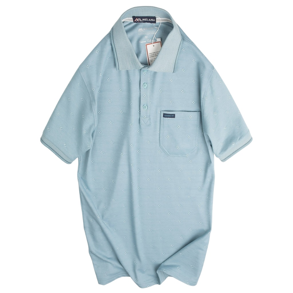 Áo Polo thun thêu nam trung niên không xù lông vải cotton co giãn dày dặn