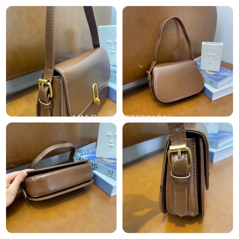 Túi đeo chéo phong cách retro MM Bags túi kẹp nách hàng đẹp 3 lớp RTE61