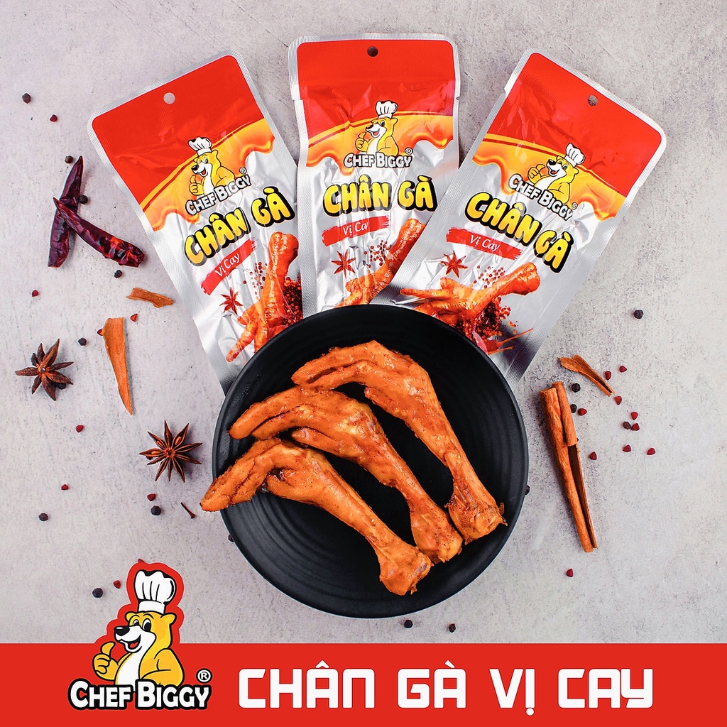 [ LOẠI MỚI 42G] Chân gà CHEF BIGGY siêu ngon chính hãng - Hàng Việt Nam, có chứng nhận vệ sinh an toàn thực phẩm