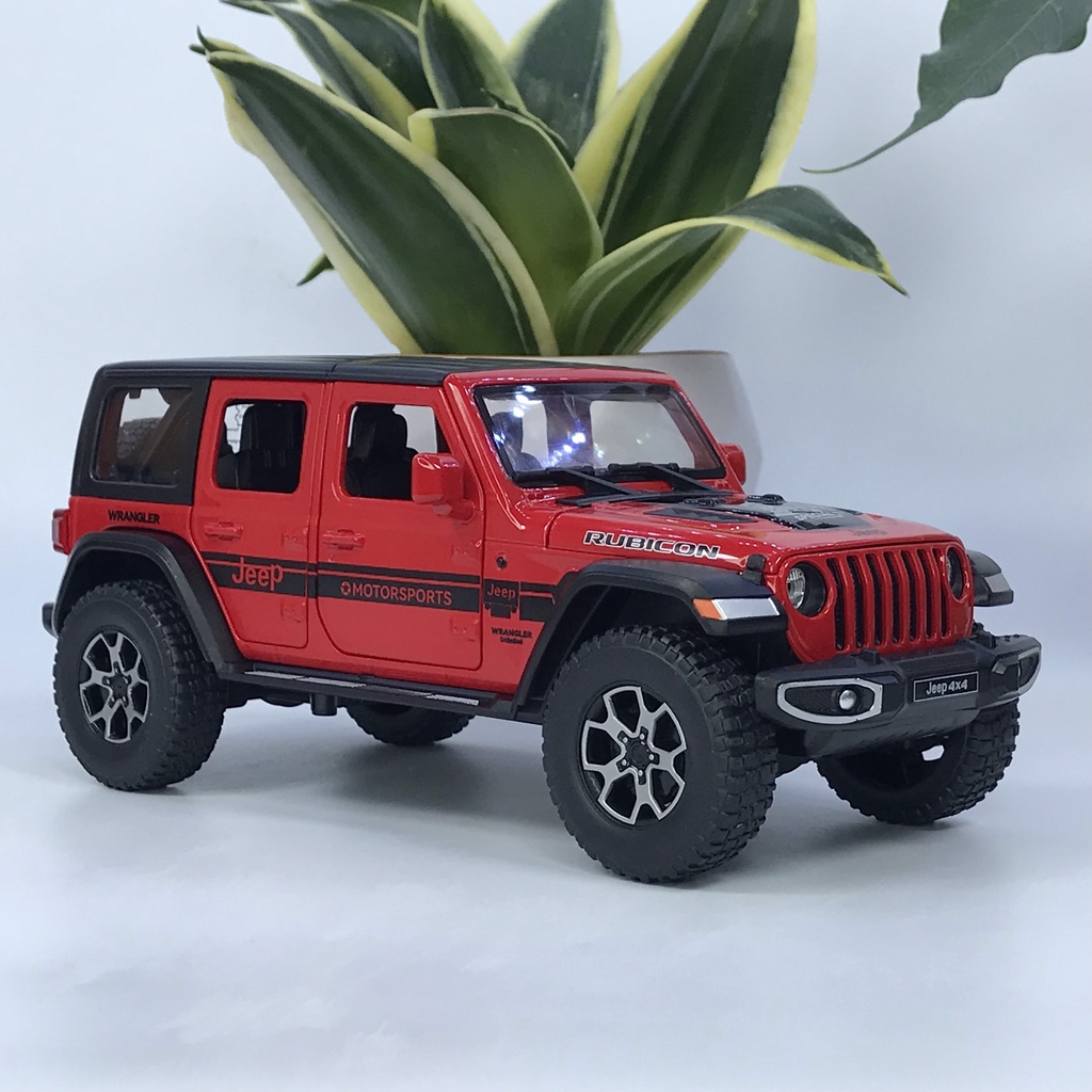 Mô hình xe Jeep Wrangler Unlimited Robicon 4x4 bằng kim loại tỷ lệ 1:22 mẫu xe địa hình cực ngầu của Mỹ