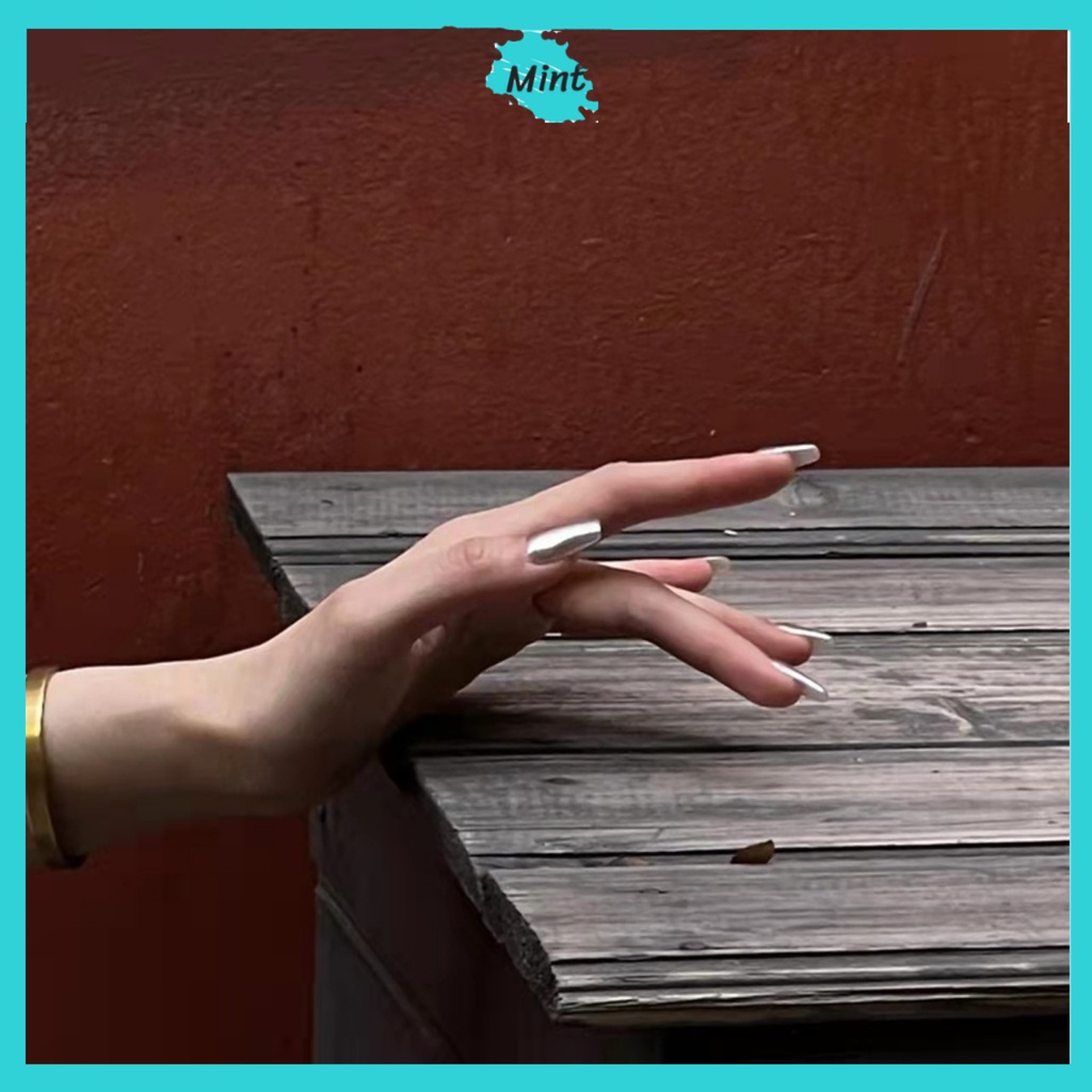 Nai Box Móng Úp Tráng Gương Bạc Sang Chảnh NB50 Nail Box Thủ Công Cao Cấp Phong Cách Hàn