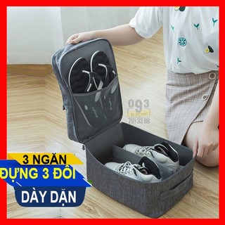 Túi Đựng Giày 3 Ngăn, Túi Giày Treo Vali Du Lịch Nhỏ Gọn