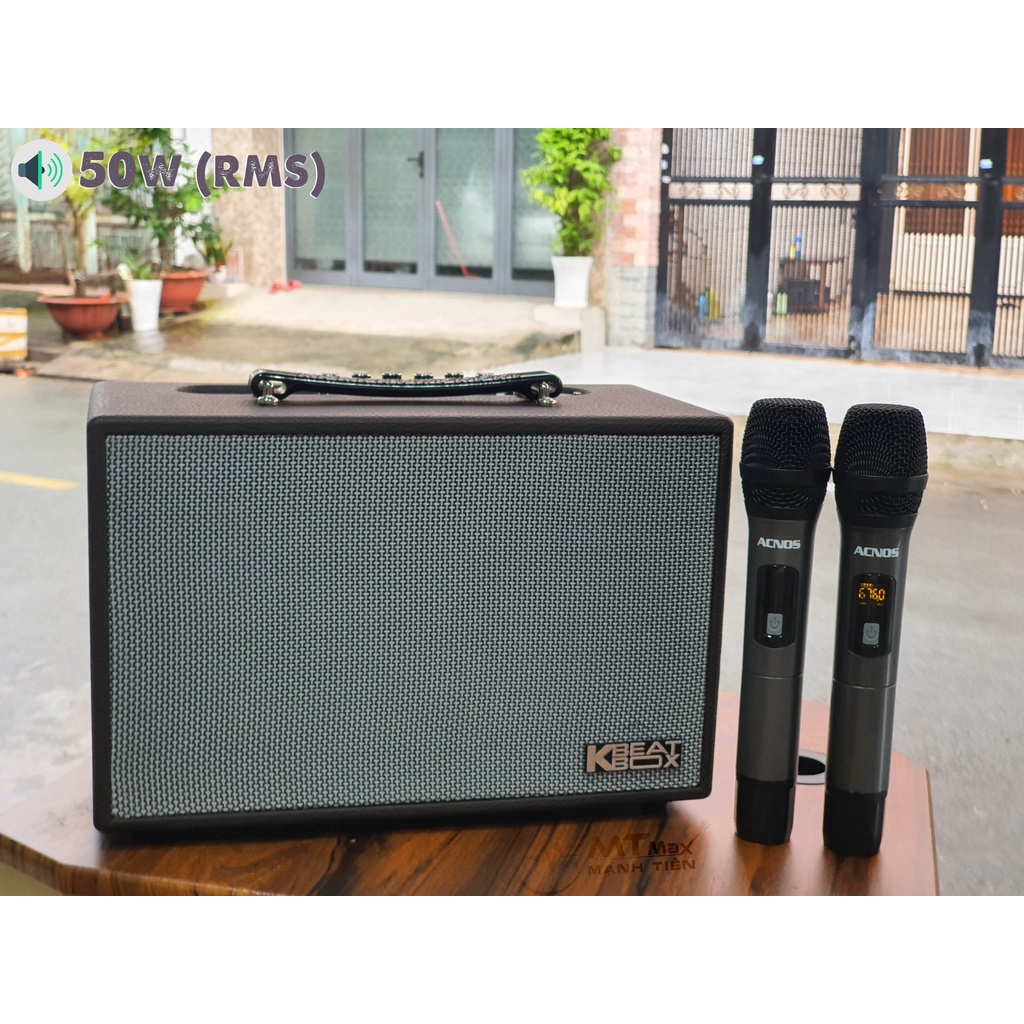 Loa xách tay karaoke Acnos CS160 công suất max đỉnh đạt 300W tặng kèm 2 micro không dây phù hợp dã ngoại đi du lịch