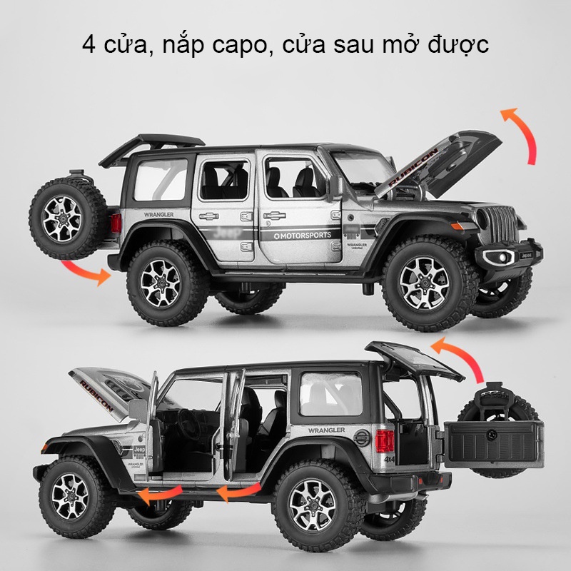 Xe mô hình Jeep Wrangler Rubicon 4 cửa tỉ lệ 1:22 bằng hợp kim, có đèn âm  thanh hãng Double Horses | Shopee Việt Nam