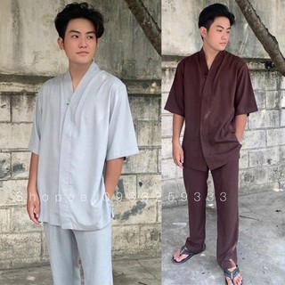 Đồ lam đi chùa # 1nút nam vải cao cấp
