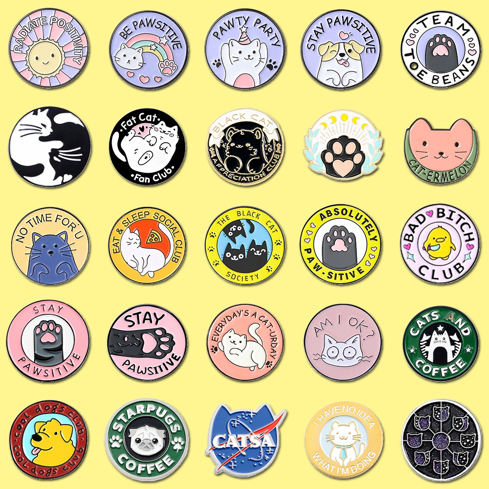 Huy Hiệu Cài Áo Hình Chân Mèo Hoạt Hình 30 Kiểu Đáng Yêu