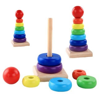 Đồ chơi Tháp cầu vồng mini bằng gỗ