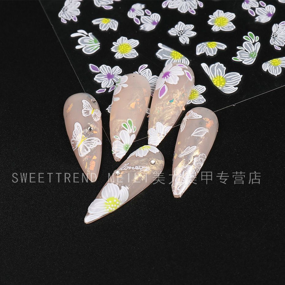 Miếng dán móng tay STZPRONAIL thiết kế hoa/ nơ/ bướm nhiều mẫu tùy chọn phong cách Nhật Bản sang trọng thời trang