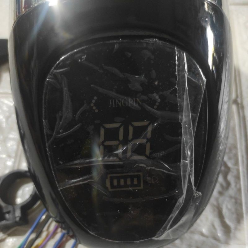 Đầu đèn xe điện 48v có vạch báo pin, contermet và xi nhan