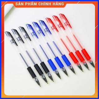 Bút bi mực nước màu xanh và đen đồ dùng học sinh