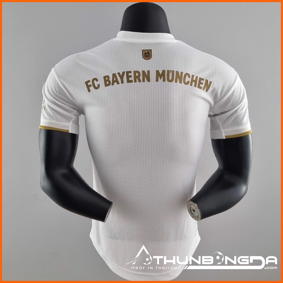 Áo Bayern Munich trắng sân khách 2022/2023, 2022/23 bản PLAYER Issue BODY Fit cao cấp Thái Lan