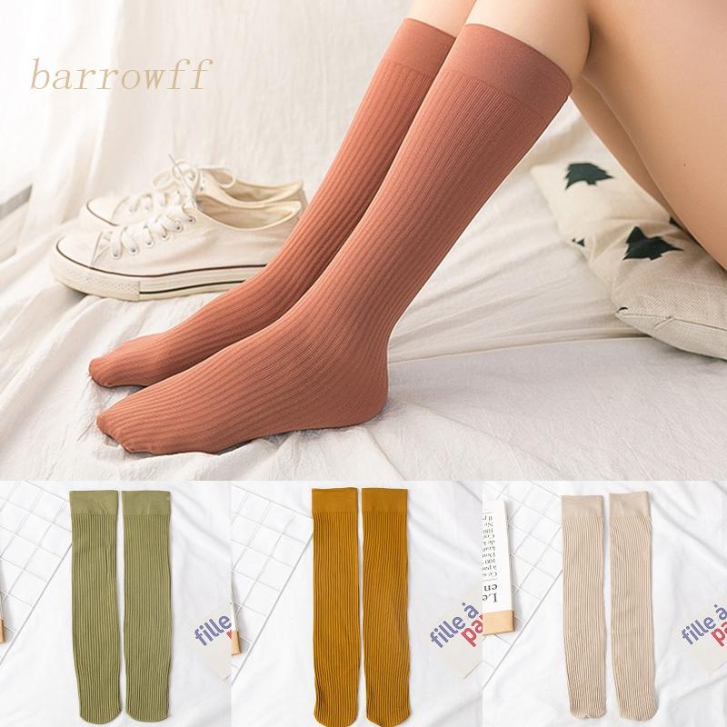 Brroa Đôi Vớ Nén Mỏng Cao Đến Đầu Gối Màu Trơn Hỗ Trợ Lưu Thông Tuần Hoàn Tuần Hoàn Phong Cách Đại Học Mùa Xuân