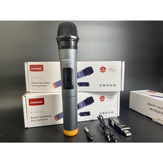 [HÀNG XỊN] Micro Karaoke V12 không dây cho loa kéo,karaoke,bluetooth Zangsong màn hình LCD Hỗ trợ các thiết bh 12 tháng